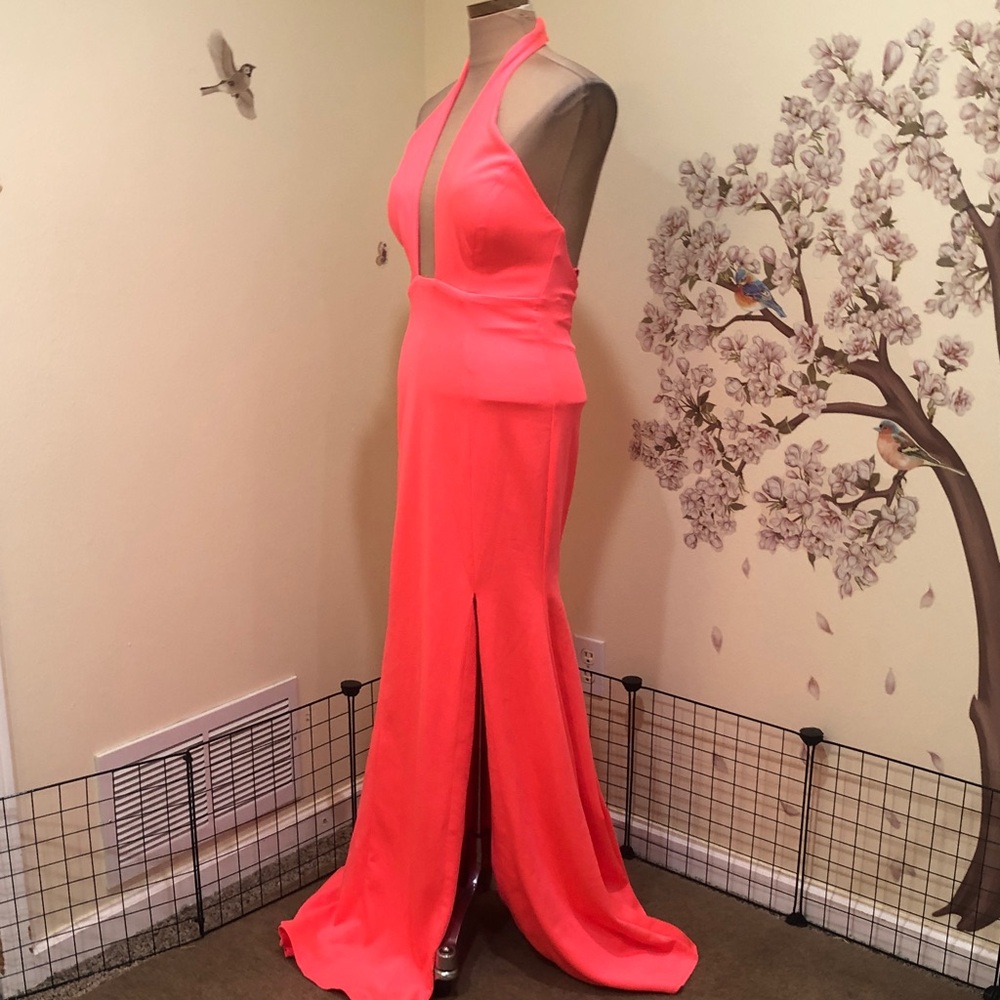 Mia Paluzzi Formal Maxi Dress Size 2 Neon Pink - Picture 3 of 11